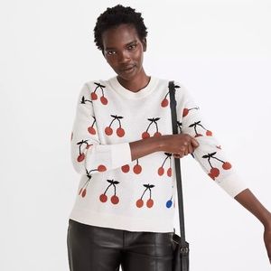 Madewell Cherry Jacquard Pullover Sweater